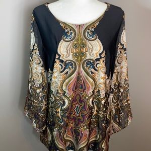 Beautiful Paisley Print Established 1962 Blouse